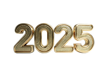 3d New Year 2025 text png isolated