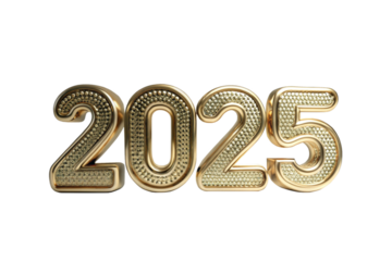 3d New Year 2025 text png isolated