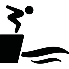 Simple vector icon man jumping
