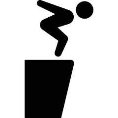 Simple vector icon man jumping
