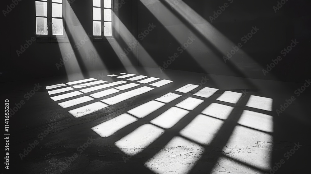 Poster diagonal lines gobo effect with realistic shadows for overlay and light casting on surface
