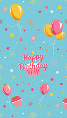 Pattern for birthday cards, covers, wallpaper, decorative paper . Oil painting