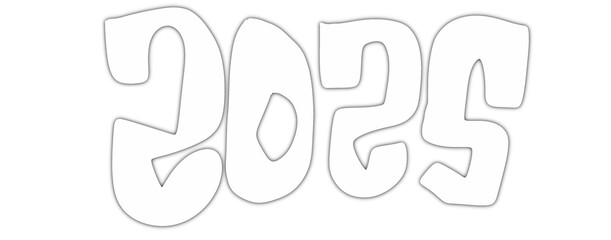 number 2025 with transparent background