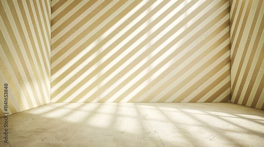 Poster realistic diagonal lines gobo effect with shadows for overlay and light casting on surface
