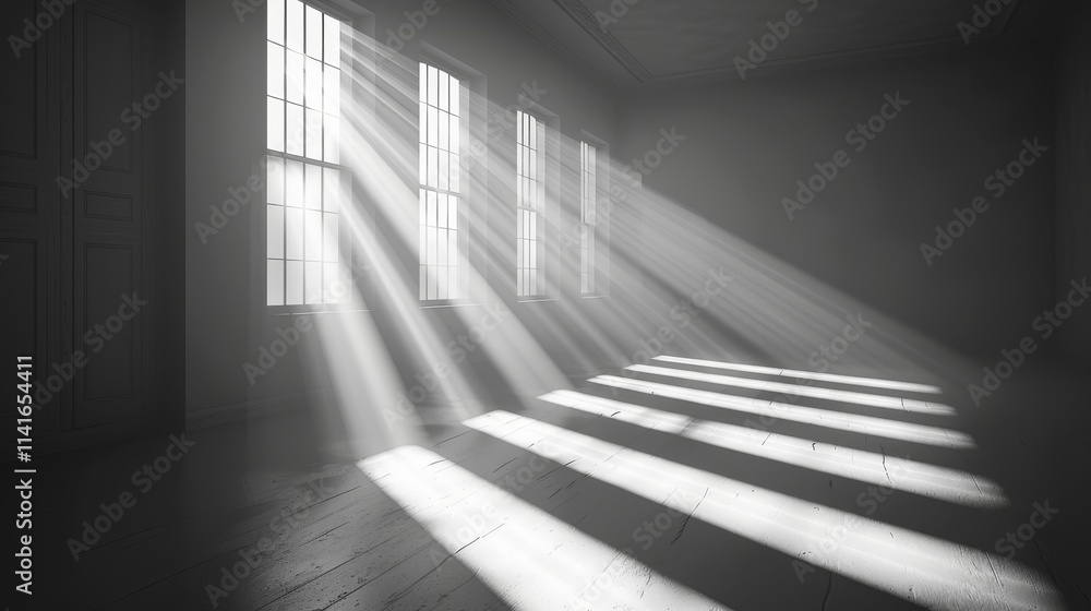 Poster diagonal lines gobo effect with realistic shadows for light casting in overlay illustrations