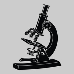Microscope silhouette vector design art and illustration