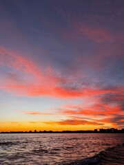 orange sunset over the sea