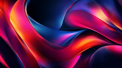 Swirling vividly colored abstract digital painting.. AI Generated