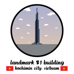 Bangkok, Thailand. 05 10 2024. Circle Icon Landmark 81 Building. Vector Illustration
