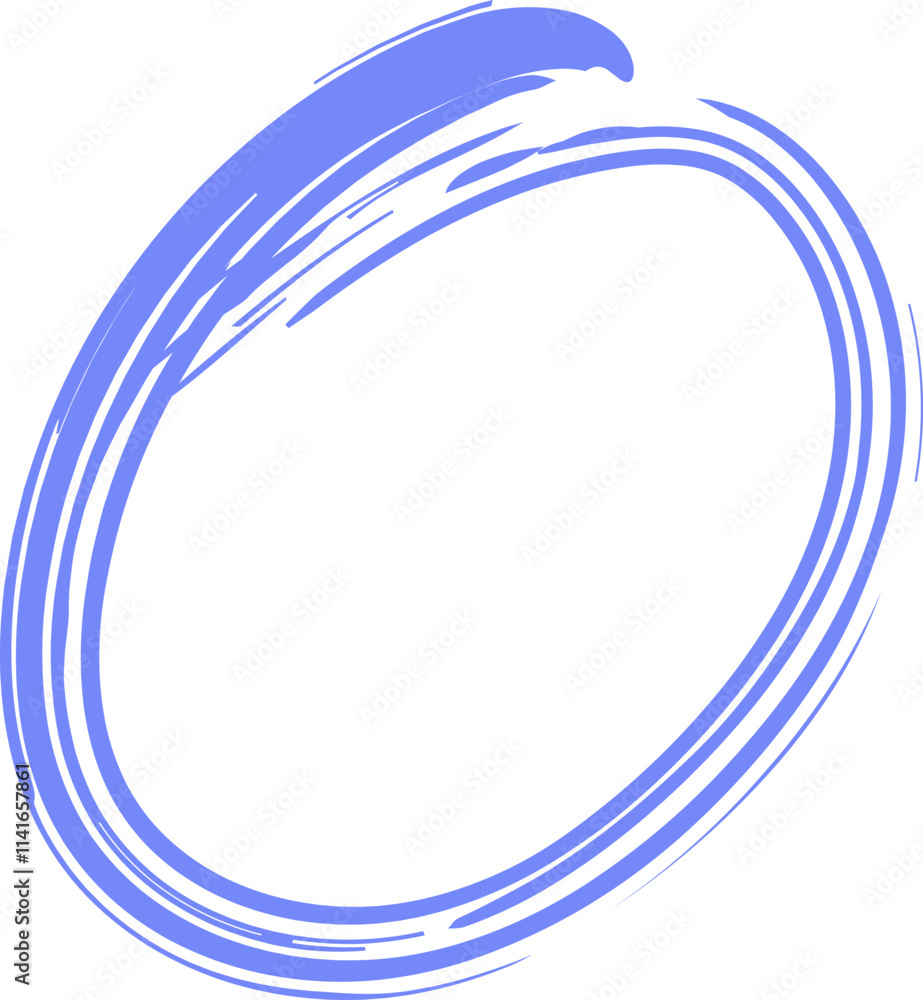 Poster a blue brushstroke circle symbolizing unity and infinity.