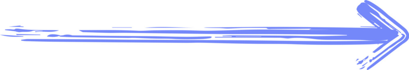 Blue brushstroke arrow pointing right, symbolizing direction and movement.