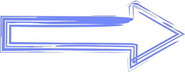Blue brushstroke arrow symbolizing direction and creativity.