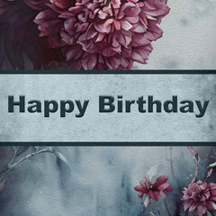 Botanical pattern for birthday cards, covers, wallpaper, decorative paper . Oil painting