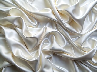 Fototapeta premium Luxurious white silk, softly draped in elegant waves, boasts a smooth, luxurious texture.