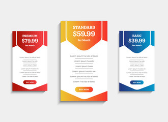 Modern Pricing comparison table template design
