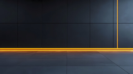 Glowing lines on black wall