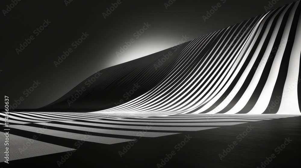 Poster realistic diagonal lines gobo effect with shadows and light casting on surface for overlay