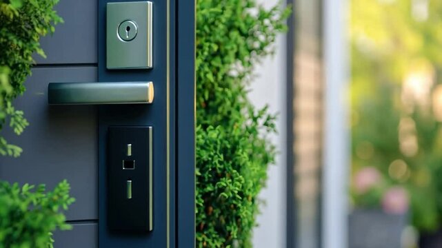 Smart door locks and home security devices in modern homes.