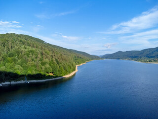 scenic lake and forest landscape with Mountain View