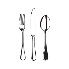 vector illustrtation spoon, fork and knife