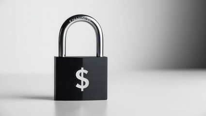 Fototapeta premium padlock with dollar sign symbolizes financial security and protection