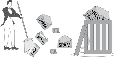 Clean out junk files and junk messages, annoying web digital spam, overloaded spam and junk messages