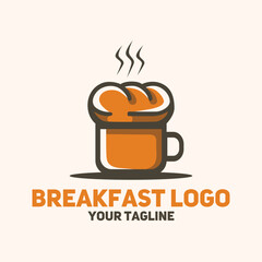 vector logo coffee and bread