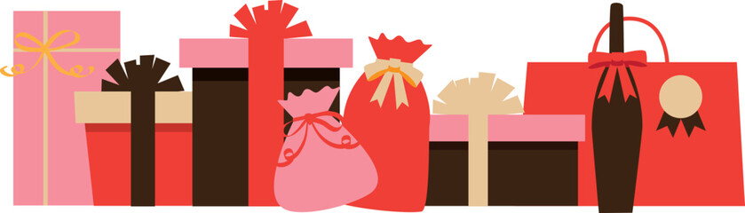 バレンタインのかわいいプレゼントベクターイラスト素材