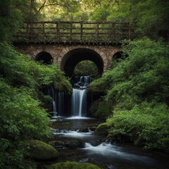 Old bridges framed by nature.