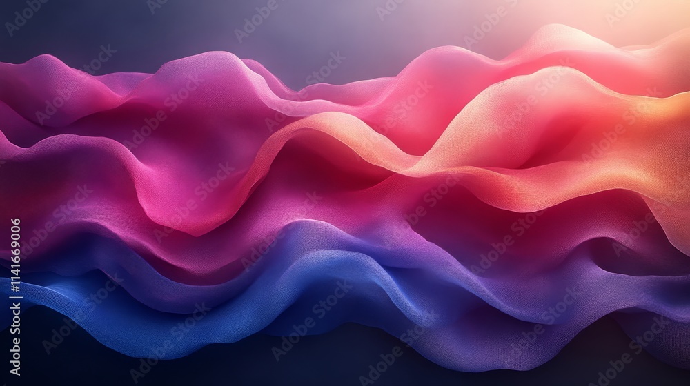Aufkleber vibrant abstract wave pattern with gradient colors