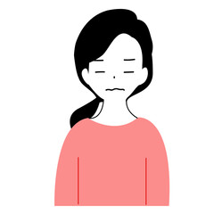 Illustration of a disappointed young woman.