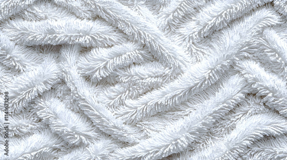 Poster Soft White Textured Fabric with Zigzag Pattern for Background Use