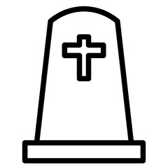 Fototapeta premium Cemetery City Tomb Line Icon