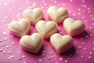 Obraz premium White Chocolate Hearts Valentine's Day Wallpaper