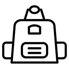School Bag Travel Line Icon