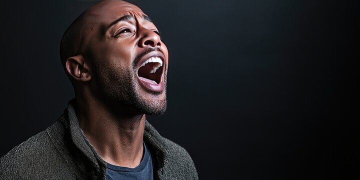 A dynamic studio portrait with a creative background and expert lighting techniques.