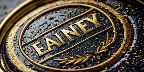 A high-quality product label with bold lettering and clean design to denote excellence.