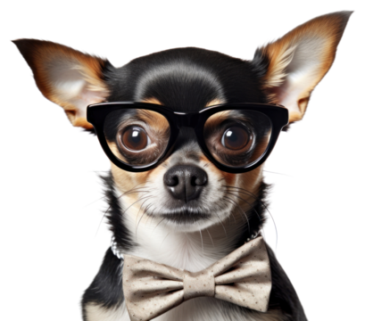 PNG Chihuahua dog glasses mammal.