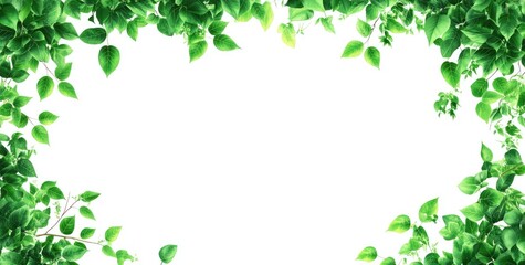 Green clover leaves with copyspace on white background