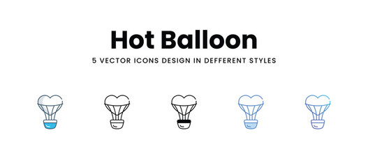 Hot Balloon icons in different style vector stock illustration