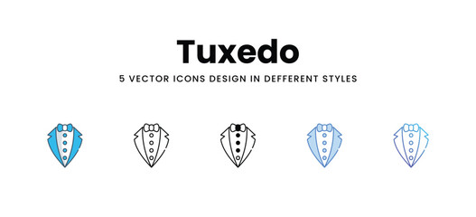 Tuxedo icons in different style vector stock illustration