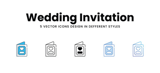Wedding Invitation icons in different style vector stock illustration