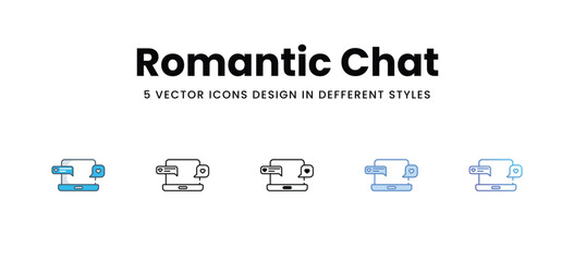 Romantic Chat icons in different style vector stock illustration