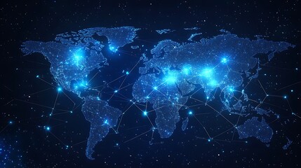 Fototapeta premium Global Network Connections: A Digital Illustration of Worldwide Connectivity. AI Generated