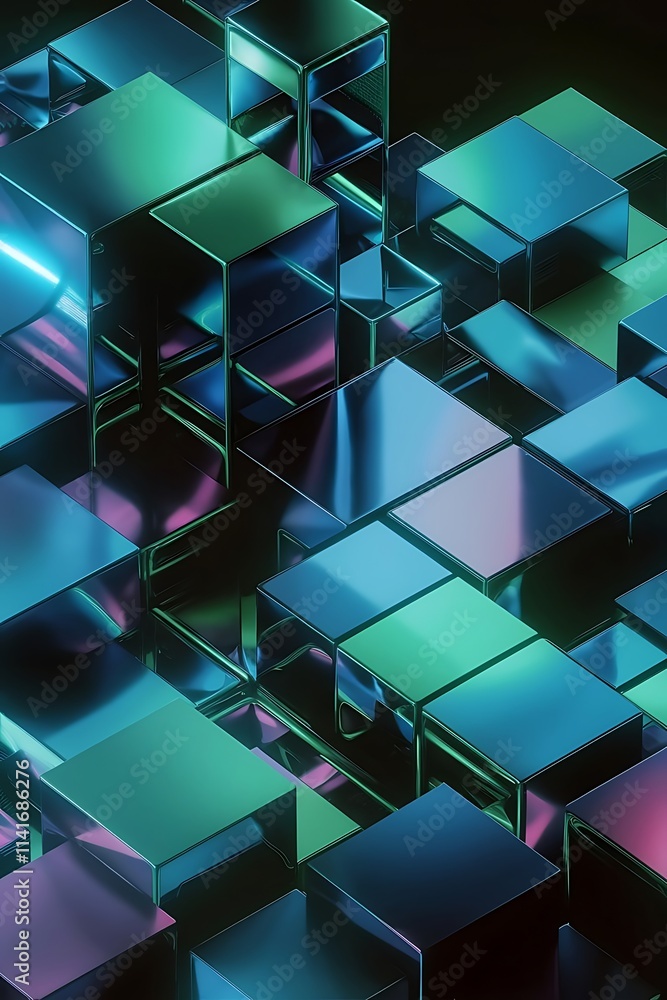 Poster abstract background 3d cubes cubic elements and blocks techno or business concept for wallpaper bann