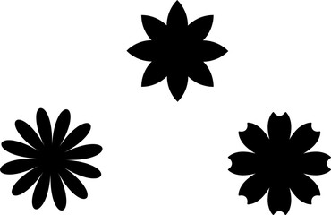 Flower icon, vector flowers pot icon, silhouette design. Flower icons in the Doodle style.