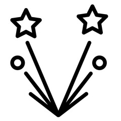 Fireworks Party Star Line Icon