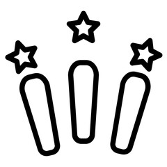 Fireworks Star Light Line Icon
