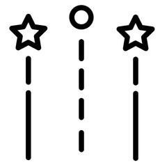 Fireworks Star Light Line Icon