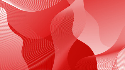 abstract red background with wave lines